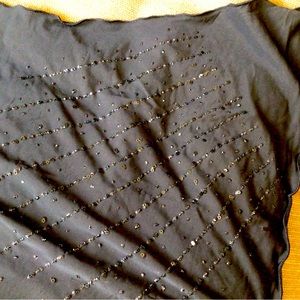 Ladies black beaded waist tie sarong. EUC.